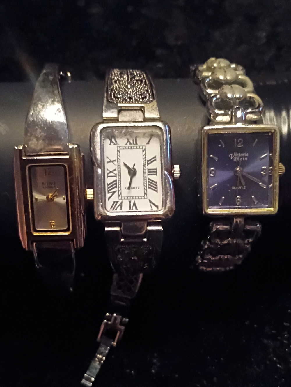 Vintage Style Silver and Gold Tone Women's Watch Trio
